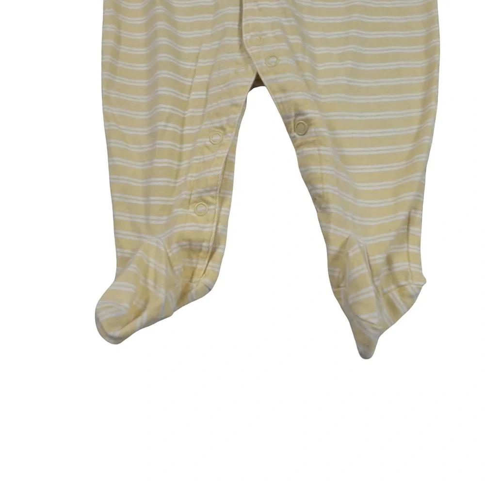 Vintage Tykes by Carters Yellow Striped Duck Footed Sleeper 6-9 Months Snaps